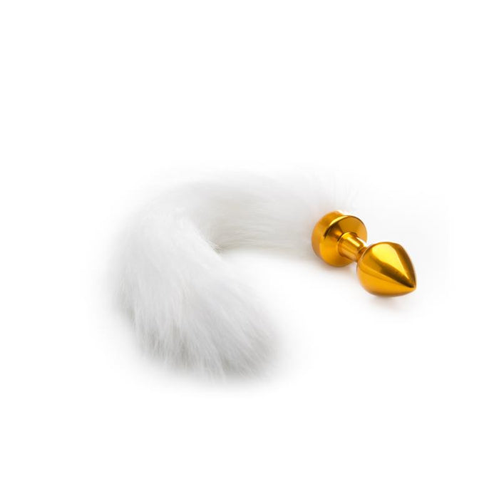 Shots Ouch Plug Anal con Cola Blanca Dorado