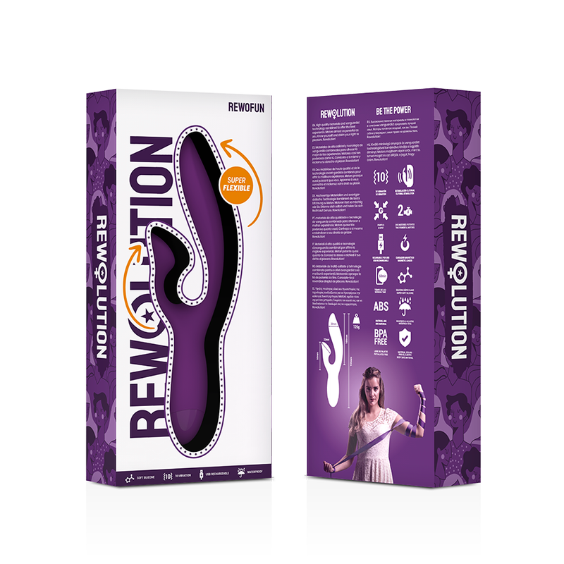 REWOLUTION Rewofun Vibratore Coniglio Flessibile – Vibrazione Forte per Sensazioni Profonde