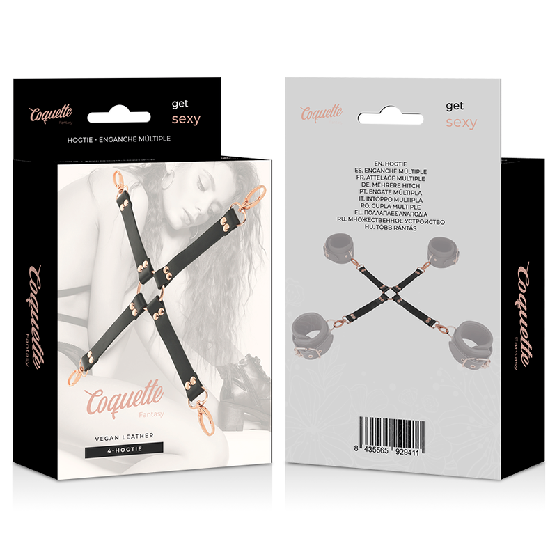 COQUETTE CHIC DESIRE Fantasy Hog Tie Cuero Vegano – Conjunto De Ataduras Para Juegos De Bondage