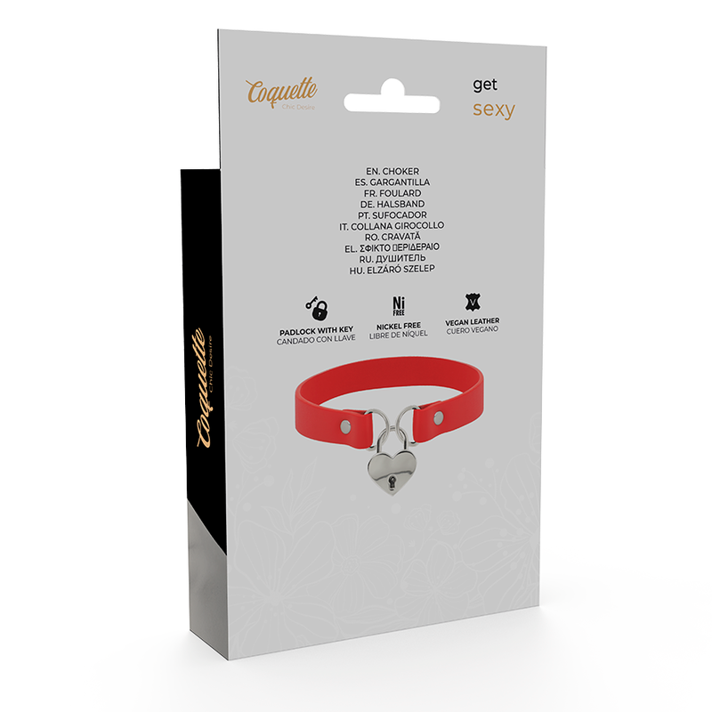 Coquette Chic Desire Collar Cuero Vegano Rojo – Accesorio Elegante Con Diseño Sofisticado