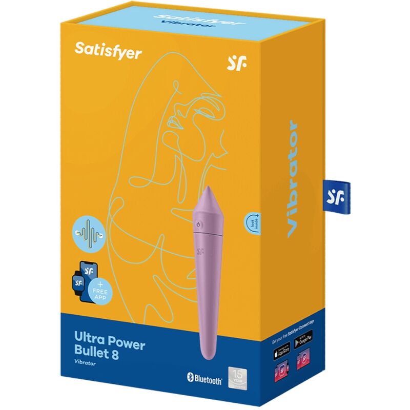 Satisfyer Ultra Power Bullet 8 Lila – Vibrador Recargable Con Control a Través de Aplicación