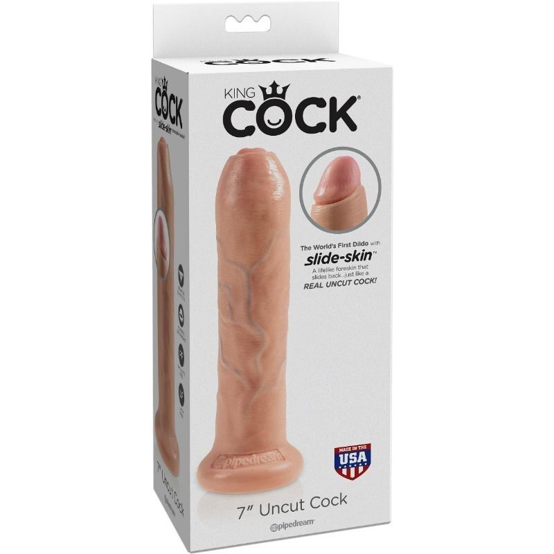 KING COCK Dildo Realista Uncut Natural 21 Cm – Diseño Detallado Para Una Experiencia Única