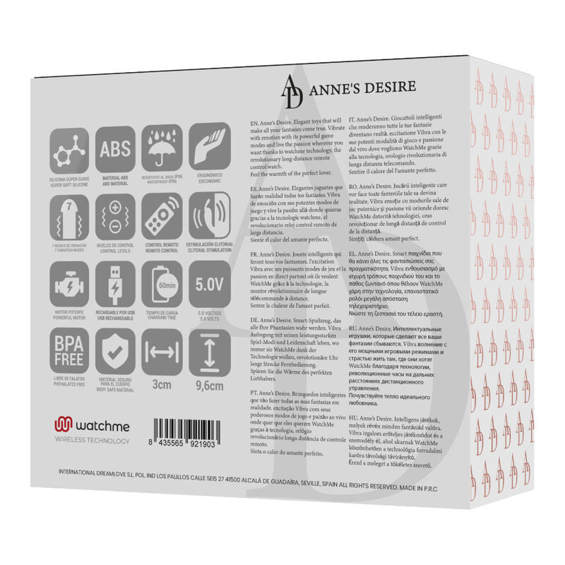 ANNE'S DESIRE Panty Pleasure Technology Watchme Nero – Design ergonomico per il piacere sensoriale