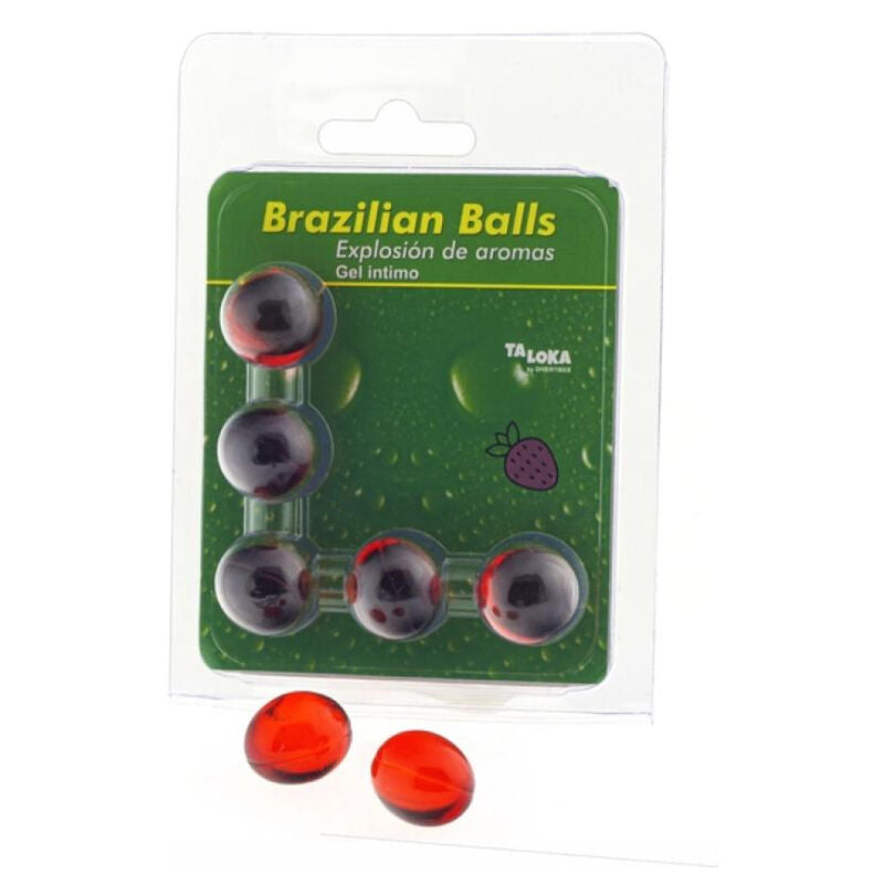 Comprar TALOKA Bolas Brasileñas Gel Íntimo Fresa 5 Unidades – Placer Sensorial Con Aroma A Fresa-Noxtic