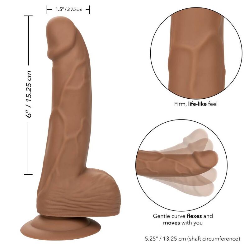 Comprar CALEXOTICS Silicone Studs 15.24 cm Marrón – Diseño Ergonómico En Silicona Hipoalergénica-Noxtic