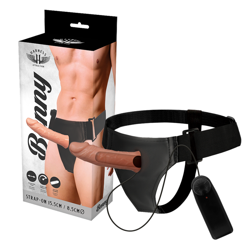 HARNESS ATTRACTION - ARNÉS HUECO BENNY CON VIBRADOR 15 CM -O- 4.5 CM-HARNESS ATTRACTION-Noxtic