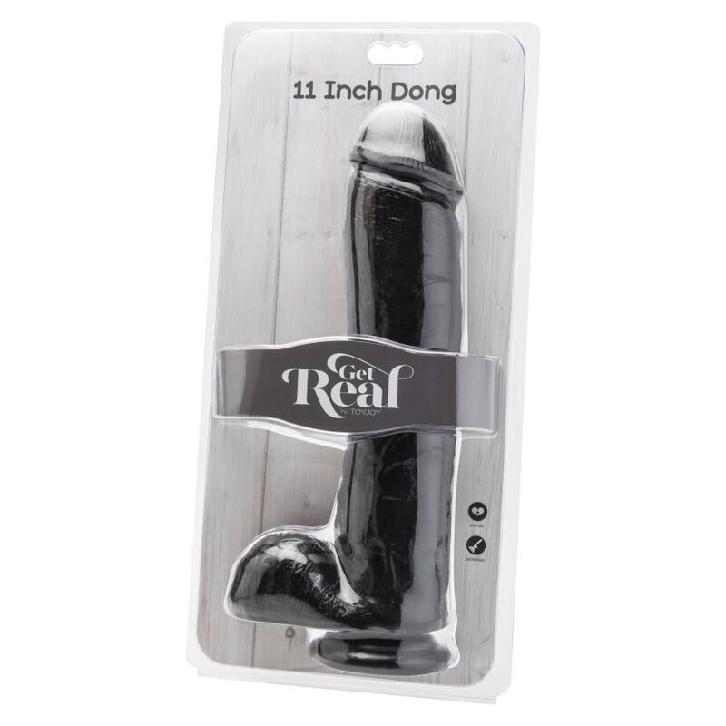 Get Real Dildo 28 cm Nero – Design realistico per un piacere intimo sicuro