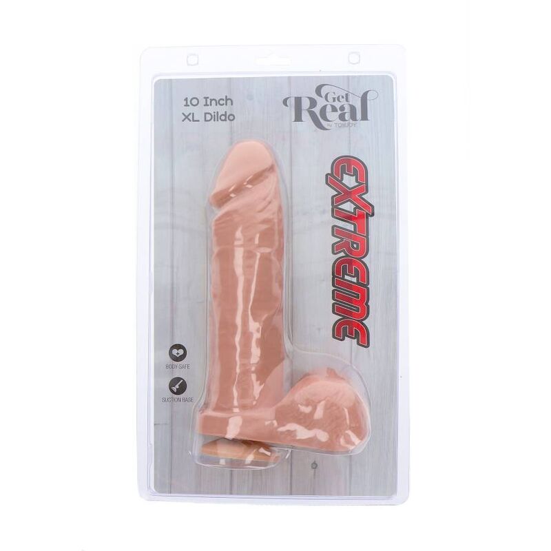 GET REAL Extreme XL Dildo 25 5 Cm Natural – Consolador Realista Con Base De Ventosa Para Experiencia Placentera