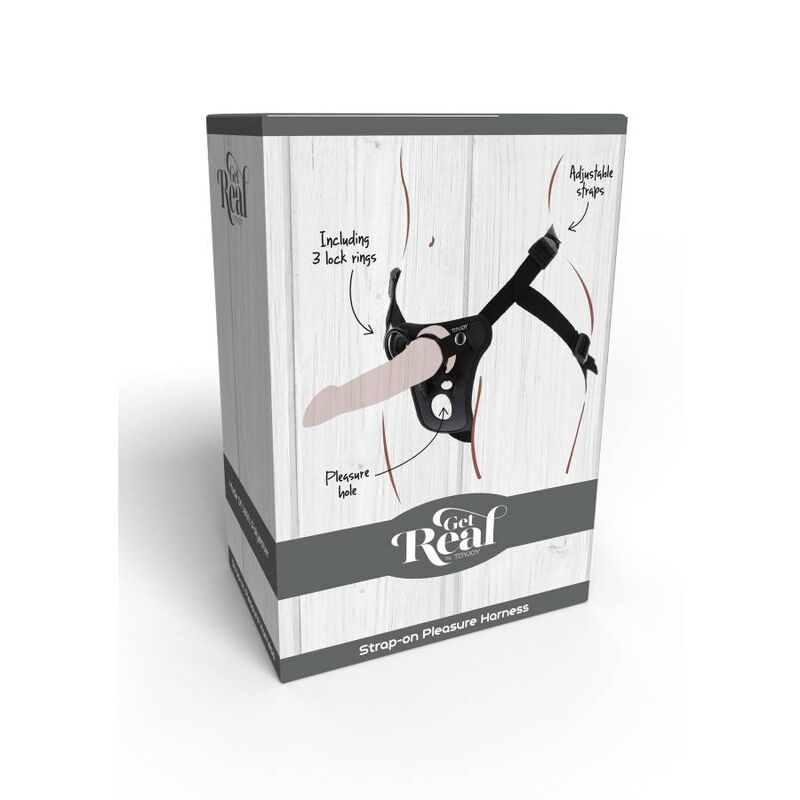GET REAL - STRAP-ON PLEASURE HARNÉS NEGRO-GET REAL-Noxtic