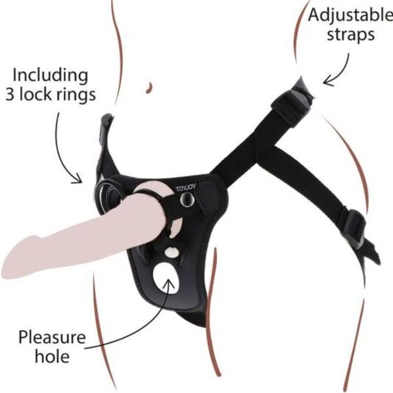 GET REAL - STRAP-ON PLEASURE HARNÉS NEGRO-GET REAL-Noxtic
