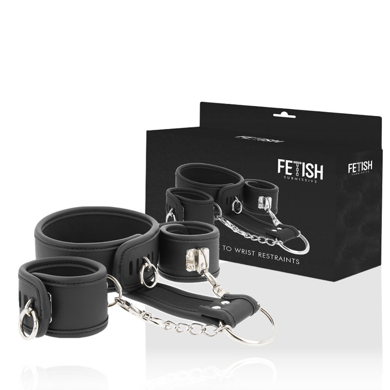 Comprar Fetish Submissive Collar Y Esposas Vegan Leather – Set Elegante Con Forro De Neopreno Para Comodidad Durante Juegos-Noxtic