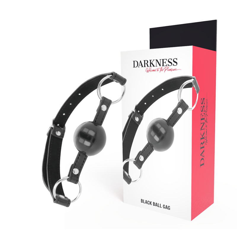 Comprar DARKNESS Mordaza Bola Negra – Diseño Ajustable Con Correas De Cuero Elegantes-Noxtic