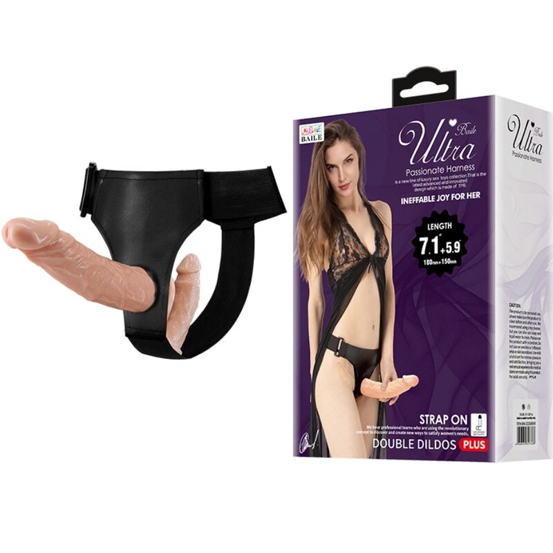 BAILE - ULTRA PASSIONATE HARNESS DOBLES DILDOS CON ARNÉS-BAILE HARNESS COLLECTION-Noxtic