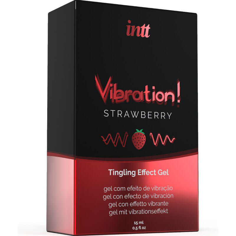 INTT Gel Liquido Vibrante Fragola 15 ml – Stimolante Intimo per Sensazioni Dolci e Vibranti