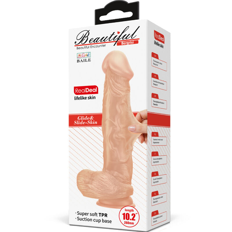 Comprar BAILE Beautiful Encounter Bergrisi Dildo Realista Flexible 26 Cm – Diseño Natural Para Placer Sensual-Noxtic