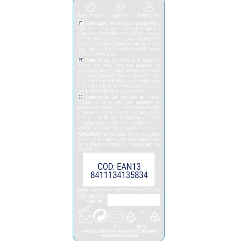 Comprar CONTROL Gel 2 en 1 Madagascar Sweetness 200 ML – Gel Hidratante Para Masaje Con Aroma Sensual-Noxtic