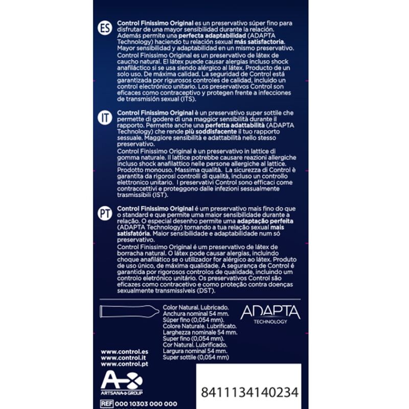 CONTROL Finissimo Original 6 Unidades – Preservativos Ultra Sensibles Para Máxima Comodidad