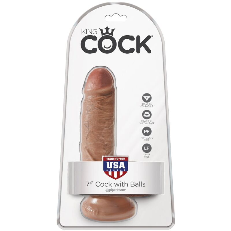 KING COCK Pene Realistico Caramello 13,2 CM – Texture Morbida per un'Esperienza Sensoriale Autentica