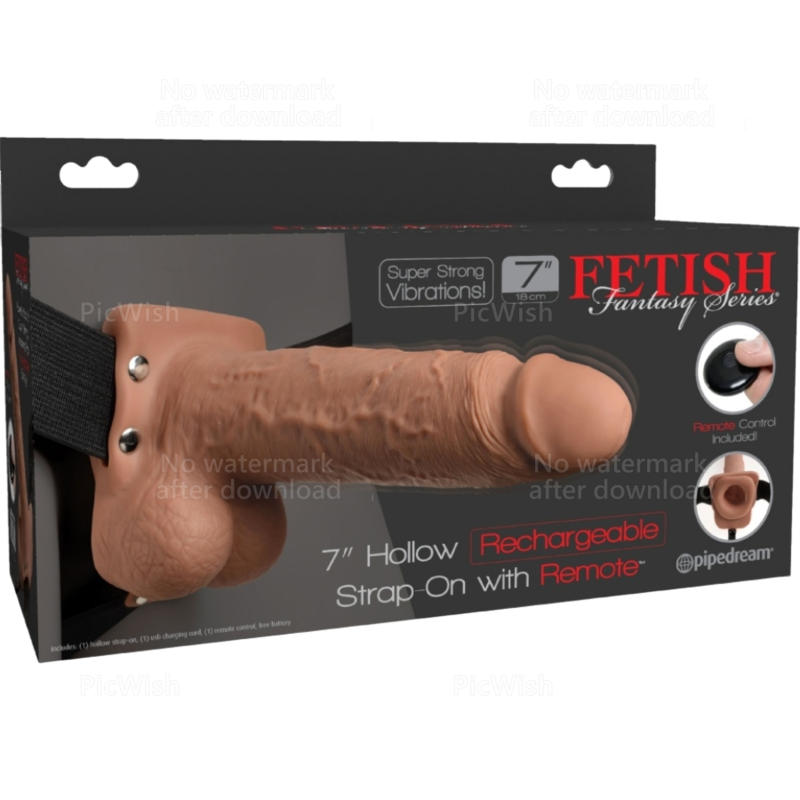FETISH FANTASY SERIES - ARNÉS AJUSTABLE PENE REALÍSTICO CON TESTÍCULOS RECARGABLE Y VIBRADOR 17.8 CM-FETISH FANTASY SERIES-Noxtic