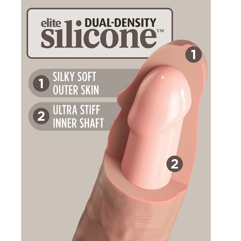 KING COCK Elite Dildo Realistico – Vibratore in Silicone con Telecomando per un'Esperienza Personalizzata