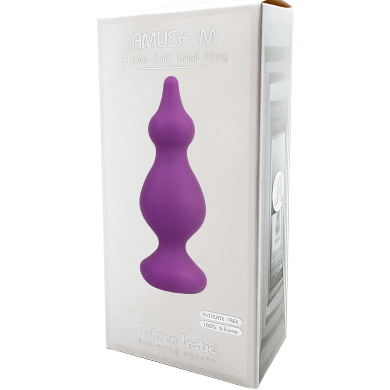 ADRIEN LASTIC Amuse Plug Anale Viola Taglia M – Silicone Medico con Morbido Tocco Velluto