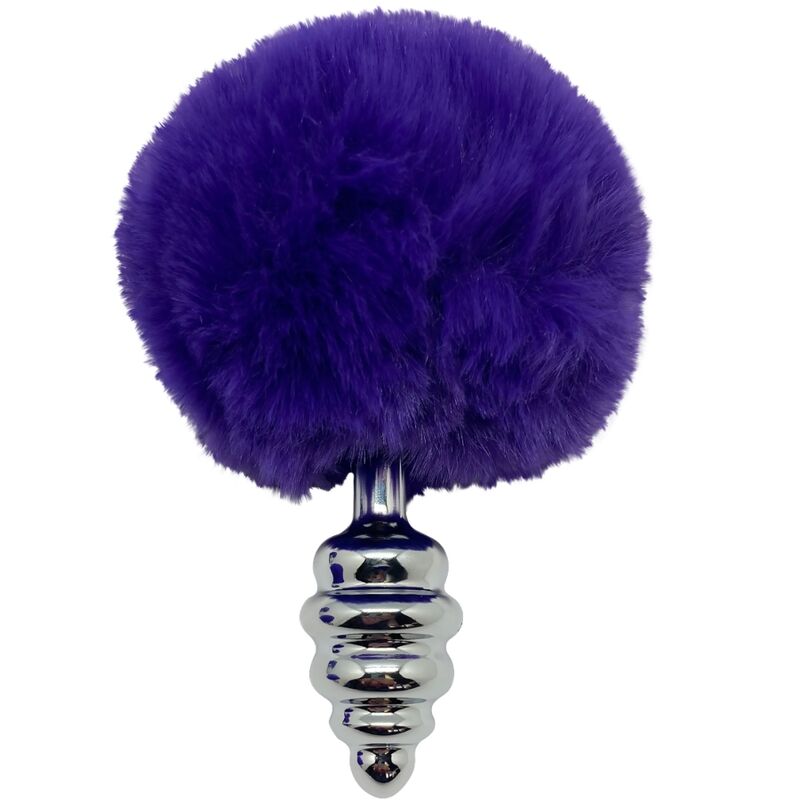 ALIVE - ANAL PLEASURE PLUG SPIRAL METAL POMPOM DARK VIOLET SIZE M