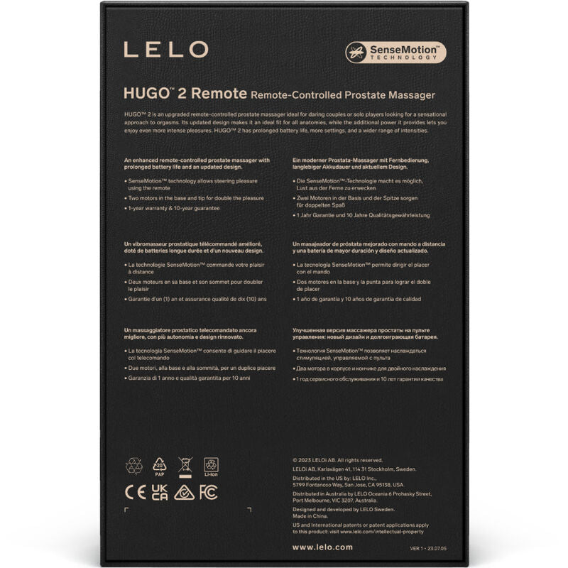 Comprar LELO Hugo 2 Masajeador Control Remoto Verde – Juguete De Silicona Médica Con Diseño Elegante-Noxtic