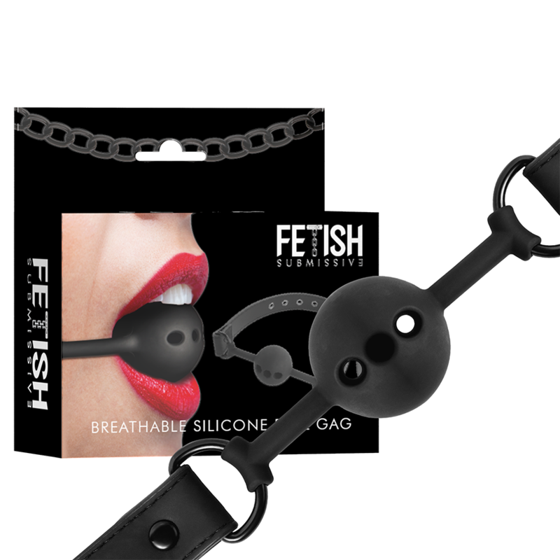 Comprar FETISH SUBMISSIVE Mordaza De Bola De Silicona – Diseño Transpirable Para Comodidad En Juegos De Sumisión-Noxtic
