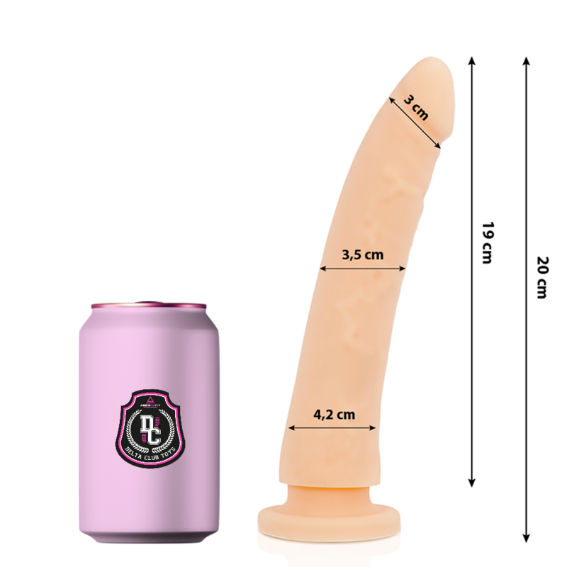 DELTA CLUB - DILDO REALISTA NATURAL SILICONA MEDICA 20 CM -O- 4 CM-DELTACLUB-Noxtic