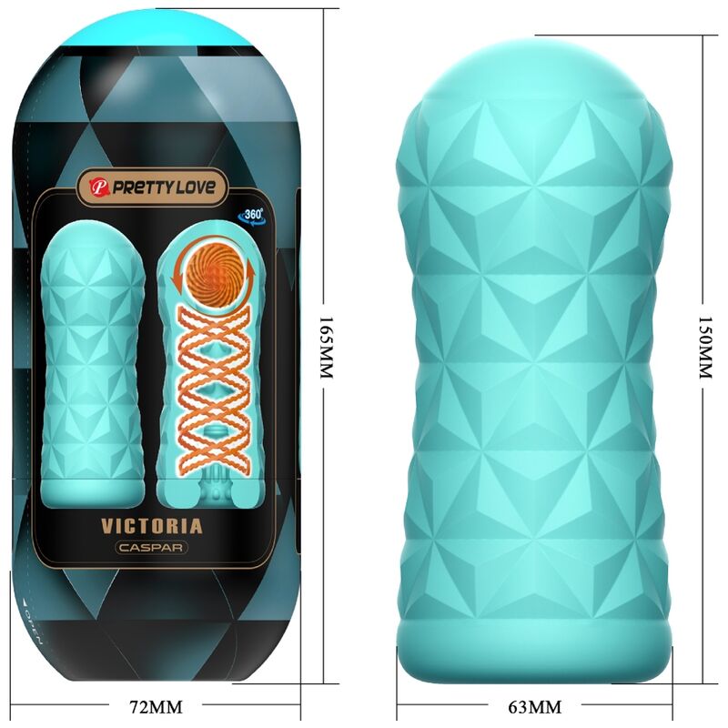 Comprar Pretty Love Masturbador Victoria Caspar Verde Agua – Diseño Innovador Con Espiral Giratoria Para Placer Único-Noxtic