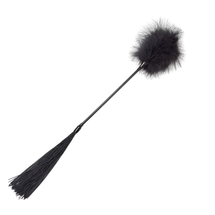 Comprar SECRET PLAY Plumero Y Látigo Negro – Juguete Erótico Para Estimulación Sensorial Versátil-Noxtic