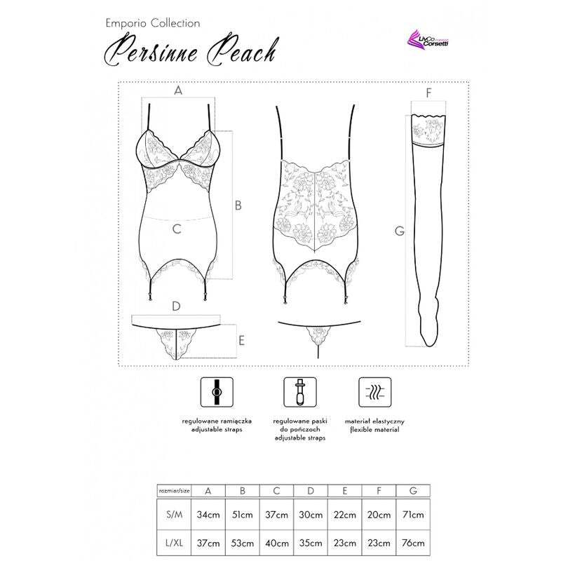 Comprar Livco Corsetti Fashion Persinne Peach Set – Conjunto Elegante Con Corset y Medias Sofisticadas-Noxtic