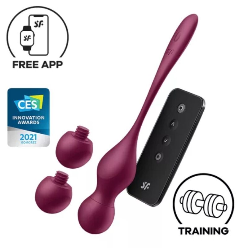Comprar Satisfyer Love Birds Vary Rojo Vino – Bolas Vibradoras Con Aplicación Gratuita Para Placer Intenso-Noxtic