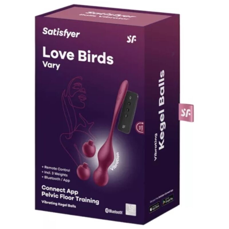 Comprar Satisfyer Love Birds Vary Rojo Vino – Bolas Vibradoras Con Aplicación Gratuita Para Placer Intenso-Noxtic
