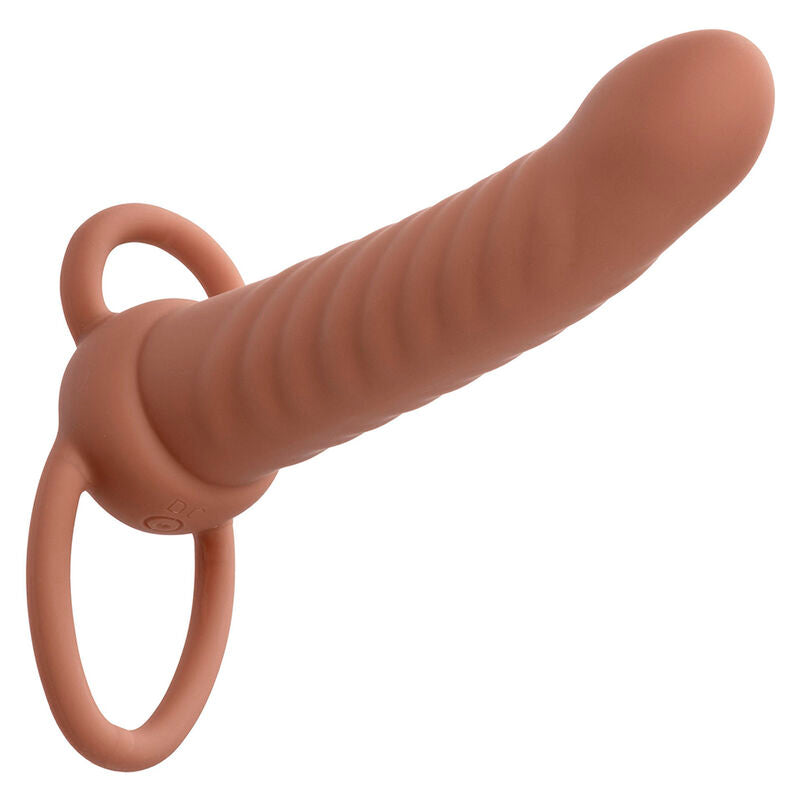 CALEXOTICS - MAXX DOUBLE RIBBED PENETRATOR 10 VIBRATIONS MULATTO