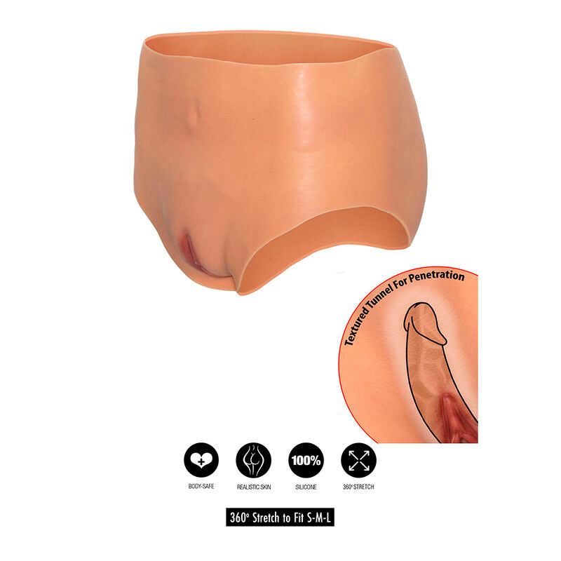 HIDDEN DESIRE - ALTER EGO HIGH WAIST NATURAL OPEN VAGINA PANTIES