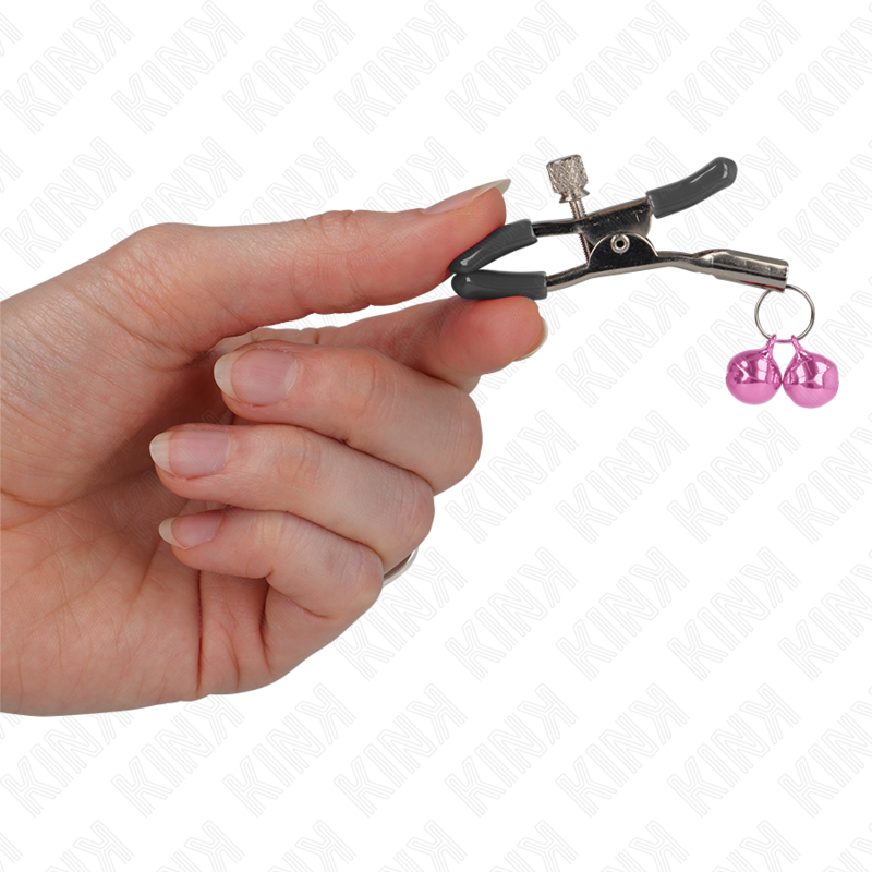 KINK - PINK DOUBLE BELL NIPPLE CLAMPS 6 CM