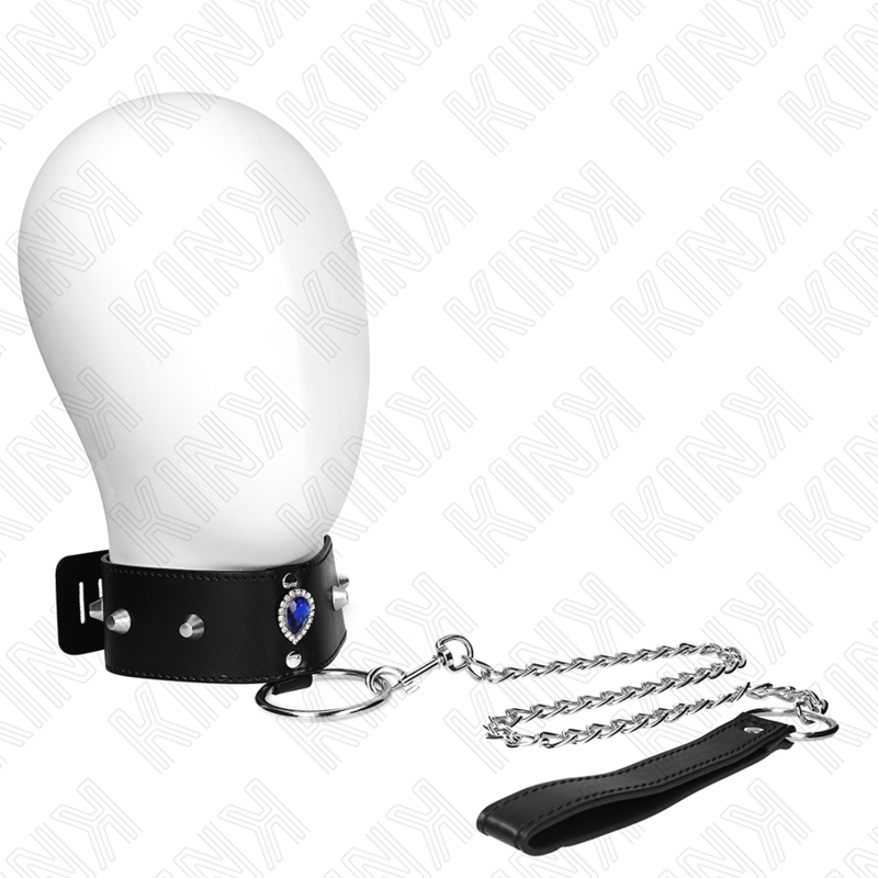 KINK Collar Con Correa Ajustable 65 Cm – Diseño Elegante Con Diamantes Azules Para Nuevas Experiencias