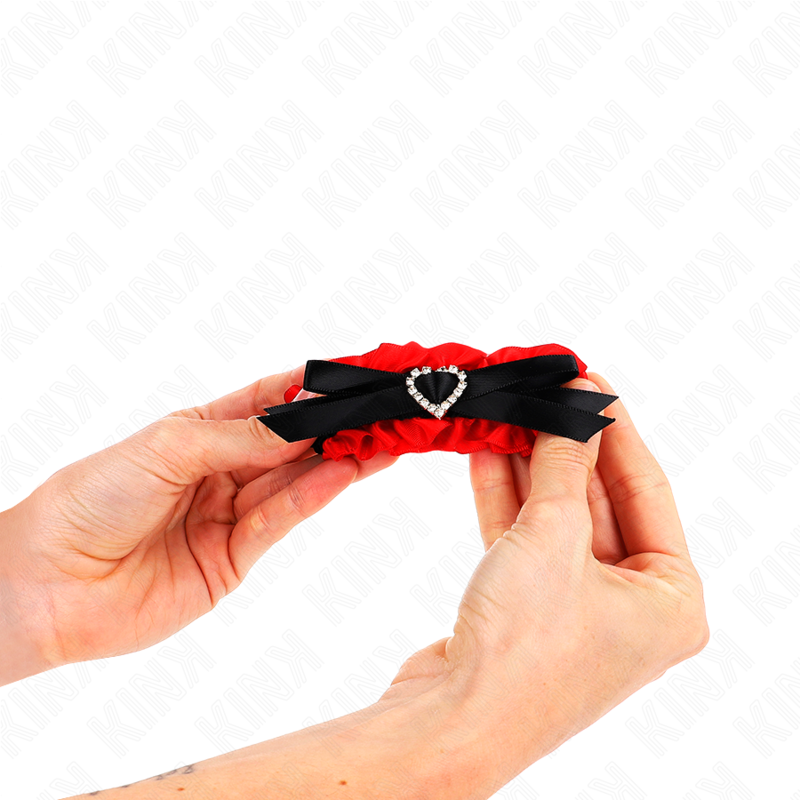 Comprar KINK Muñequeras Elásticas De Encaje – Diseño Con Detalle Corazón Rojo Y Ajuste Personalizable-Noxtic