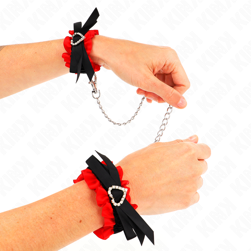 Comprar KINK Muñequeras Elásticas De Encaje – Diseño Con Detalle Corazón Rojo Y Ajuste Personalizable-Noxtic