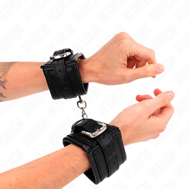 Comprar KINK Muñequeras Negras Con Hebilla De Diamantes De Imitación – Diseño Elegante Y Ajustable Para Confort Personalizado-Noxtic