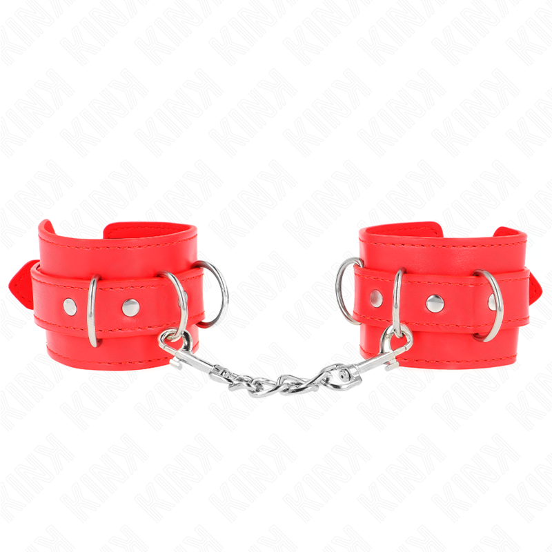 Comprar KINK Muñequeras Con 3 Anillas En D Ajustable Rojo – Diseño Estilizado Para Comodidad Y Estilo-Noxtic
