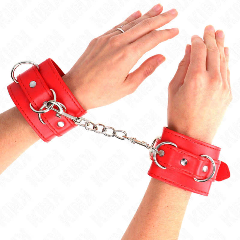 Comprar KINK Muñequeras Con 3 Anillas En D Ajustable Rojo – Diseño Estilizado Para Comodidad Y Estilo-Noxtic
