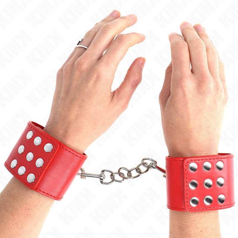 Comprar KINK Muñequeras Con Cierre A Presión Ajustable Rojo – Diseño Elegante Para Comodidad y Estilo en Prácticas BDSM-Noxtic