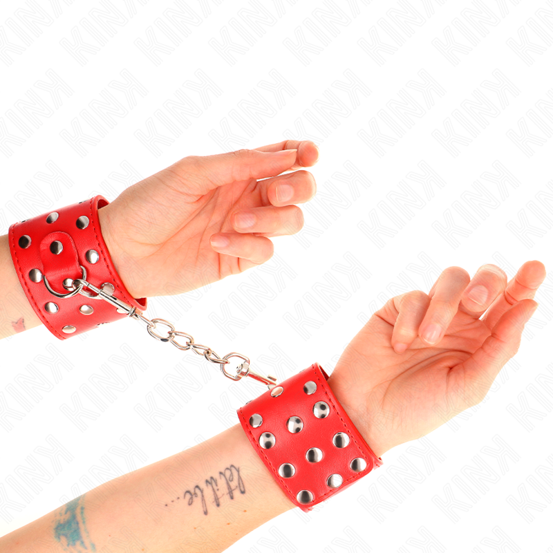Comprar KINK Muñequeras Con Cierre A Presión Rojo – Diseño Ajustable Con Tachuelas Para Estilo Único-Noxtic