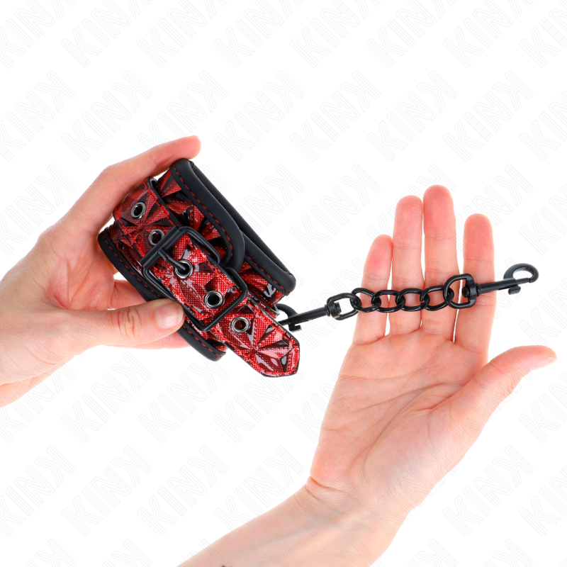 Comprar KINK Muñequeras Con Patrón De Diamantes Rojo Oscuro – Ajuste Ajustable Para Comodidad Y Estilo-Noxtic