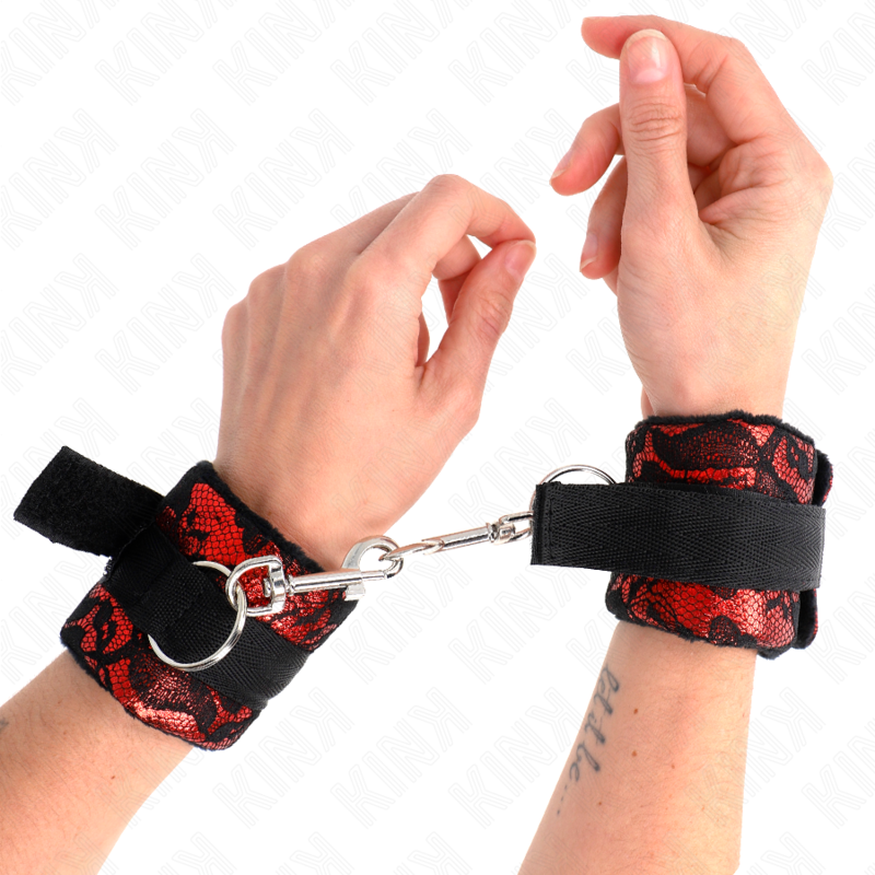 Comprar KINK Muñequera Diseño Escándalo Rojo Negro – Estilo Sofisticado Para Experiencias Únicas-Noxtic