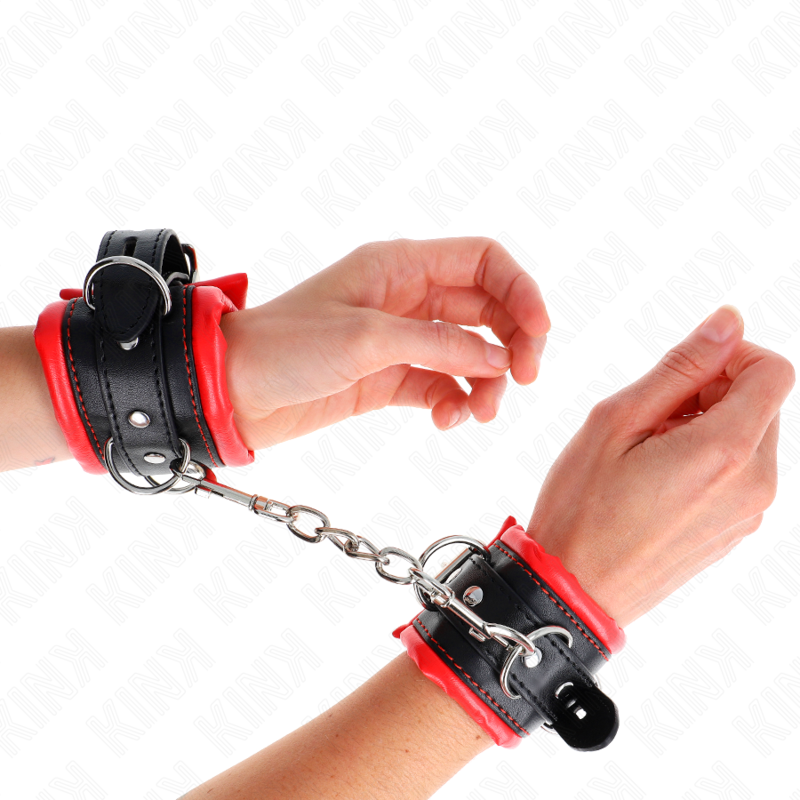 Comprar KINK Muñequeras Estilo Heavy Forro Rojo – Muñequeras Ajustables Para Seguridad Y Estilo-Noxtic