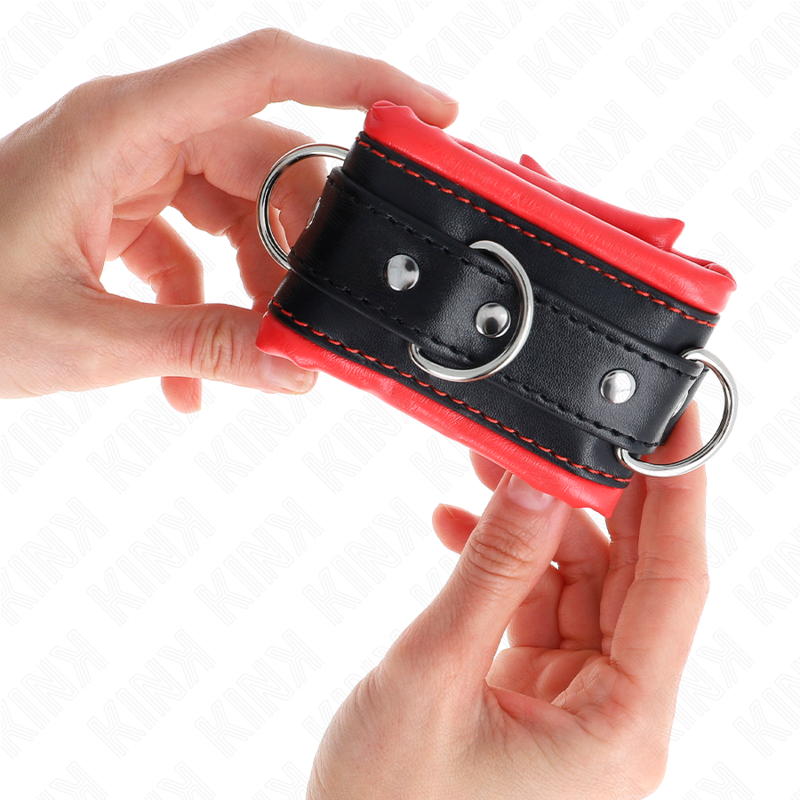 Comprar KINK Muñequeras Estilo Heavy Forro Rojo – Muñequeras Ajustables Para Seguridad Y Estilo-Noxtic