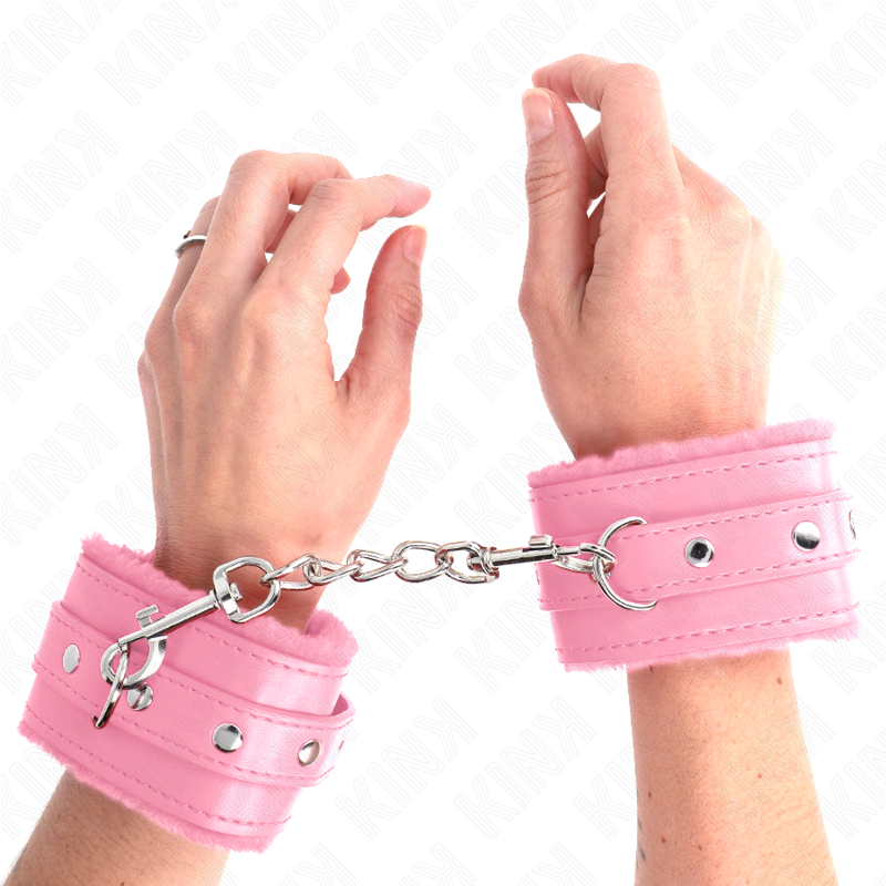 KINK - PREMIUM PINK LINED WRISTBANDS WITH ADJUSTABLE PINK STRAP 17-29 CM X 6 CM